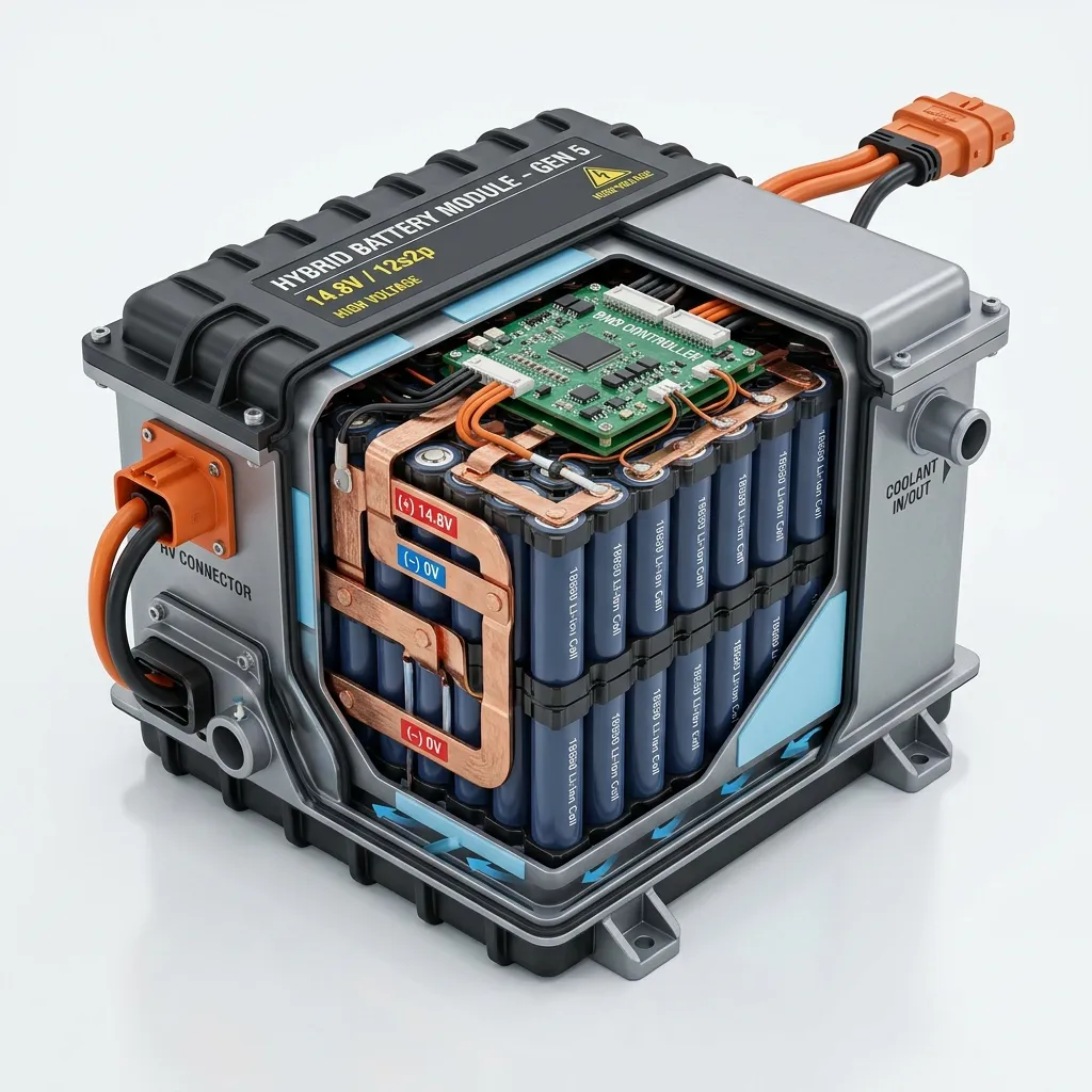 Cutaway Multi-Cell Hybrid Battery Module - Auto Messiah Workshop