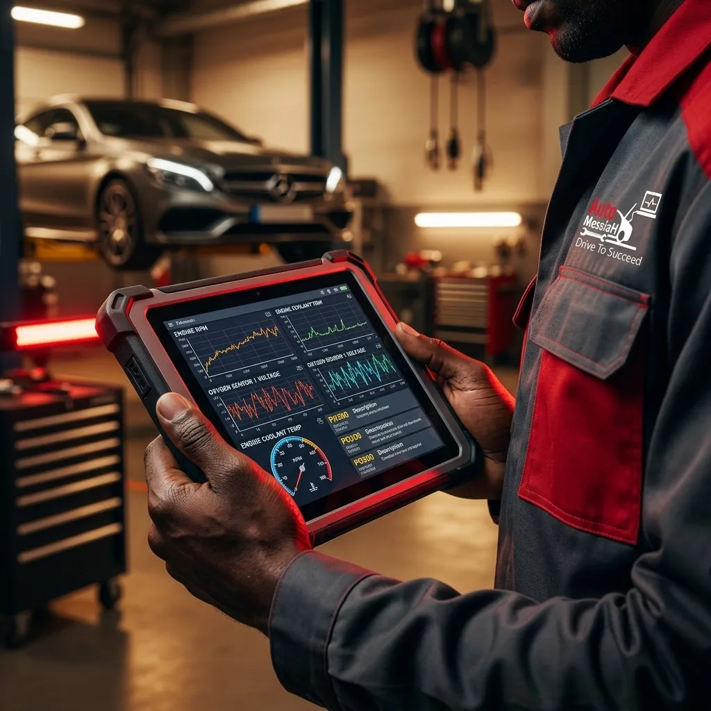 Modern diagnostic scanner at Auto Messiah Workshop